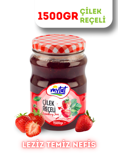 Mytat Çilek Reçeli 1500 gr (Cam Kavanoz)