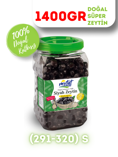 Mytat Gemlik Süper Siyah Zeytin 1400 gr (291-320) S