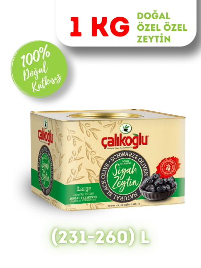 Çalıkoğlu Gemlik Siyah Zeytin 1 kg (231-260) L