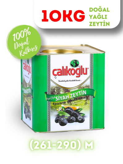 Çalıkoğlu Gemlik Doğal Yağlı Siyah Zeytin 10 kg (261-290) M