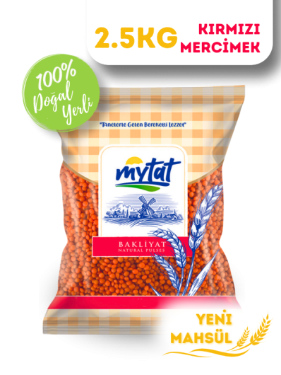 Mytat Yerli Üretim Kırmızı Futboltane Mercimek 2.5 kg